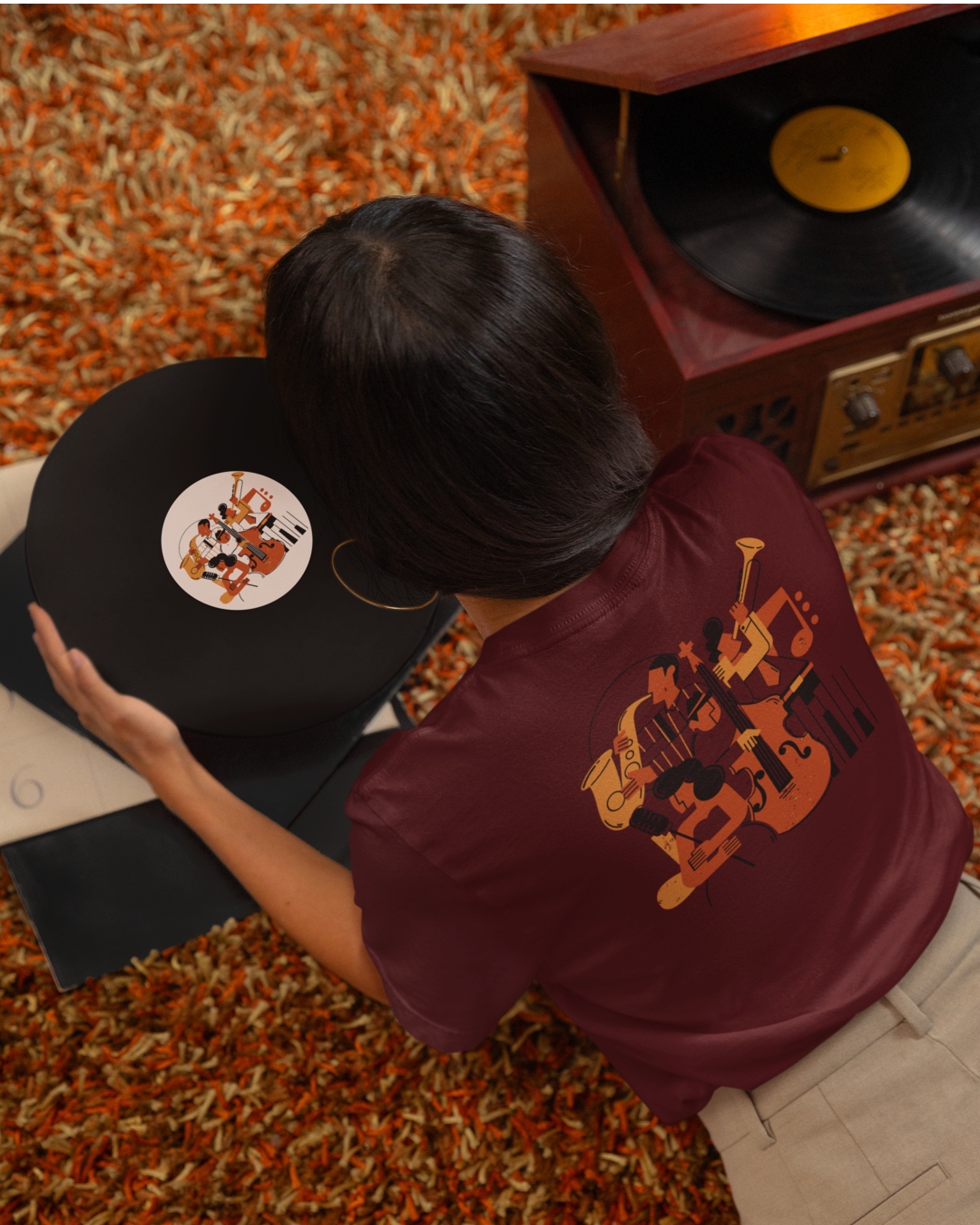 Women's "Jazz Band" Printed T-Shirt | Available in 4 Colors