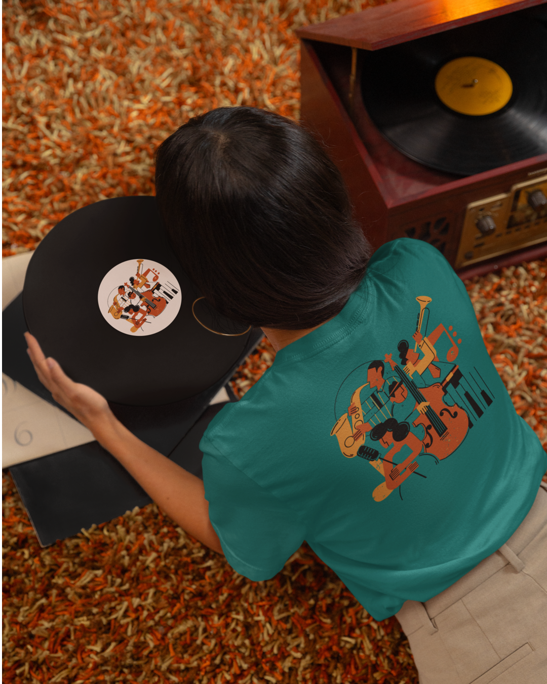 Women's "Jazz Band" Printed T-Shirt | Available in 4 Colors