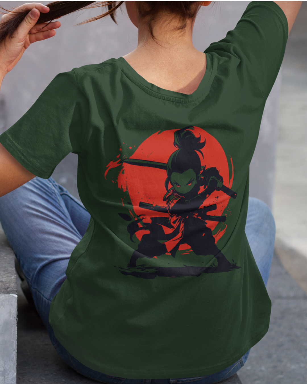 Women's "Warrior Kid" Back Printed Tshirt | Available in 4 Colors