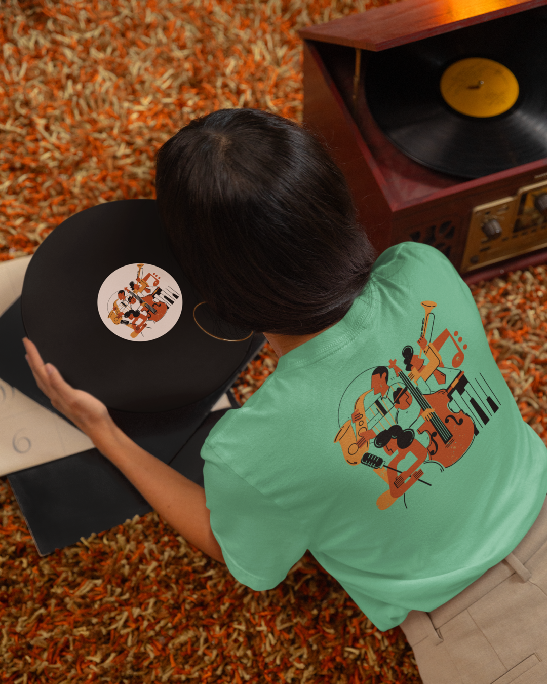 Women's "Jazz Band" Printed T-Shirt | Available in 4 Colors