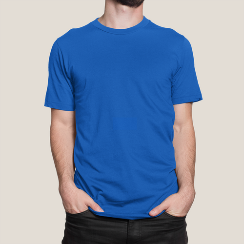 Fun Blue Plain T-Shirt