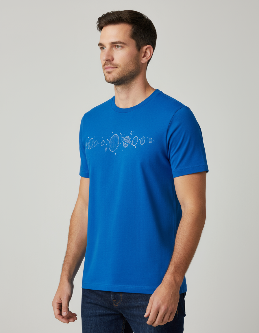 Men’s Regular Fit Cotton T-Shirt| Celestial | The Mirai