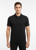 Men's Solid Polo T-Shirt | Black | The Mirai