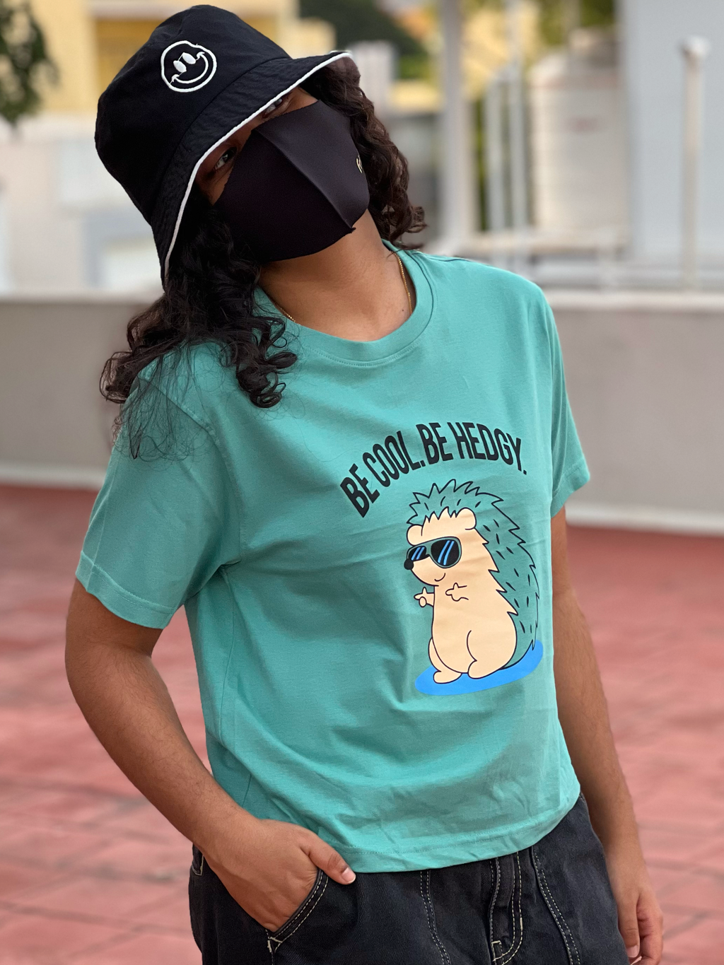 Women's "Be Hedgy" Printed Boxy T-Shirt