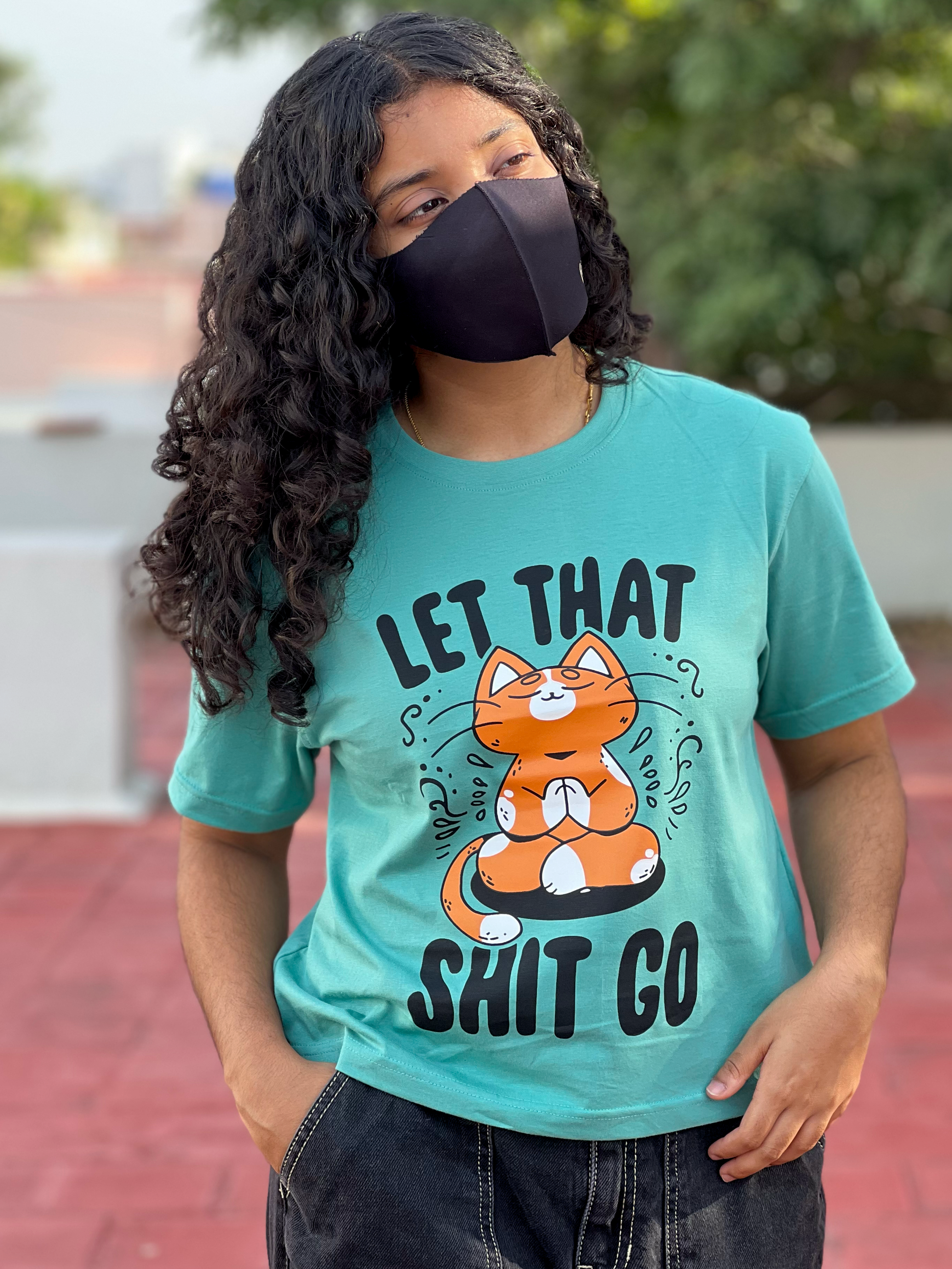 Women's "Let That Shit Go" Printed Boxy T-Shirts | Available in 5 Colors