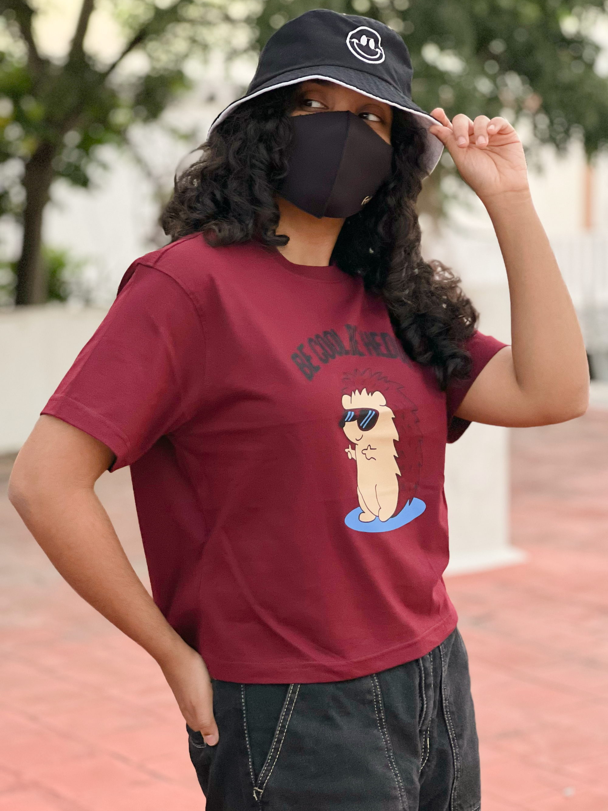 Women's "Be Hedgy" Printed Boxy T-Shirt