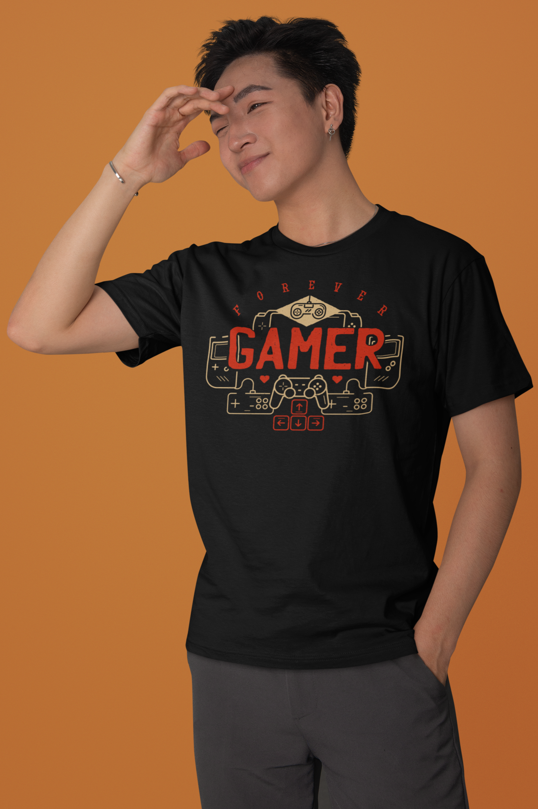 Men’s Regular Fit Cotton T-Shirt| Forever Gamer | The Mirai