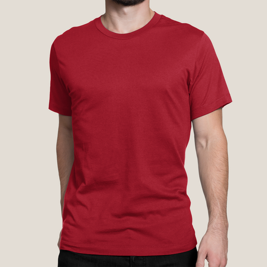Men's Red Plain T-Shirt