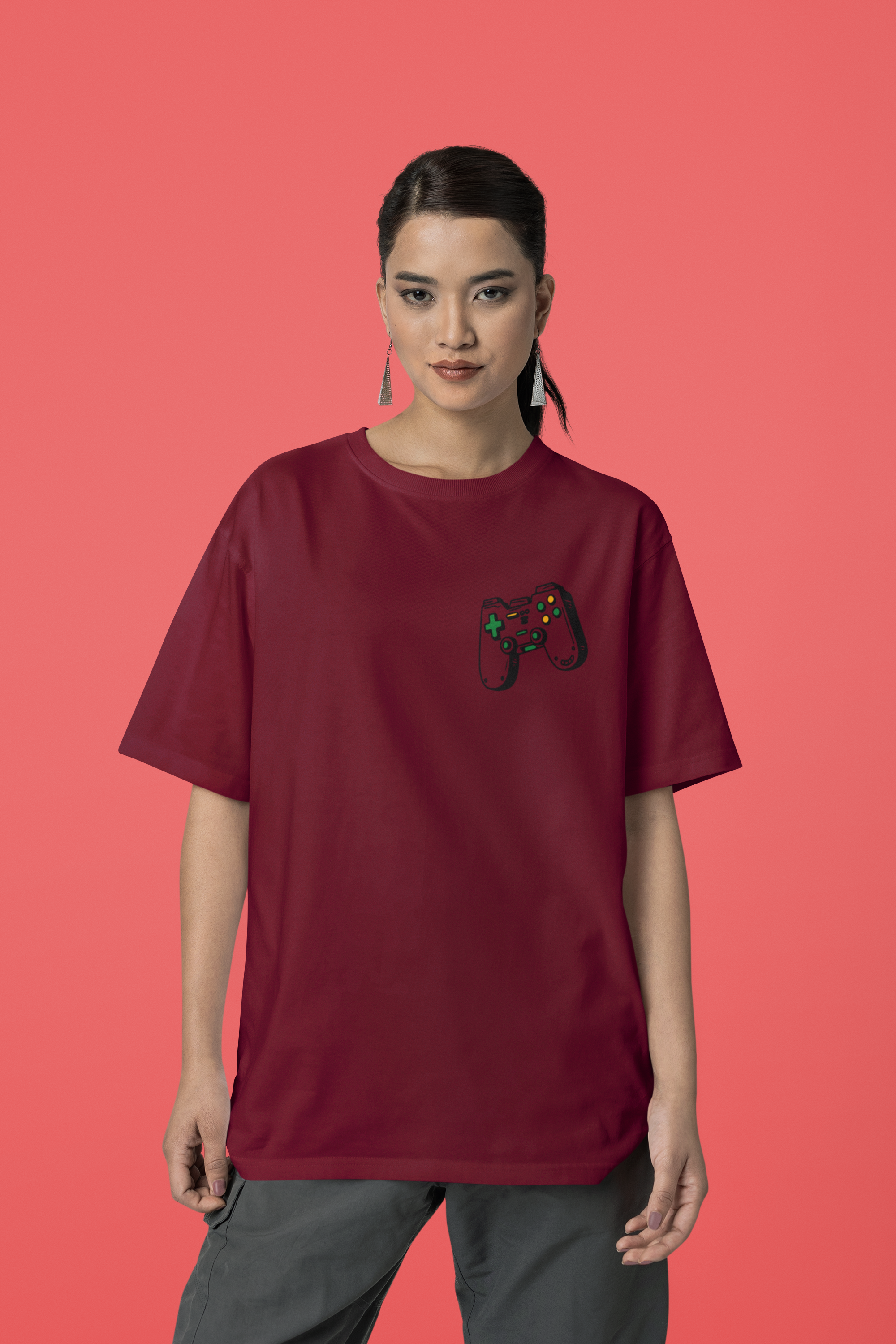 Women's "Tap Tap Gaming" Printed Oversized T-shirt | Available in 2 Colors
