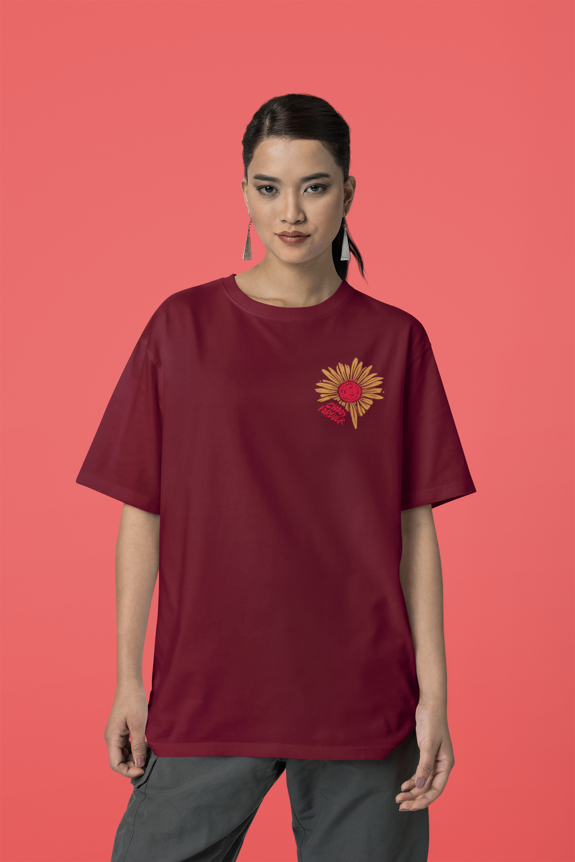 Women's "Chaos" Printed Oversized T-Shirt | Available in 3 Colors
