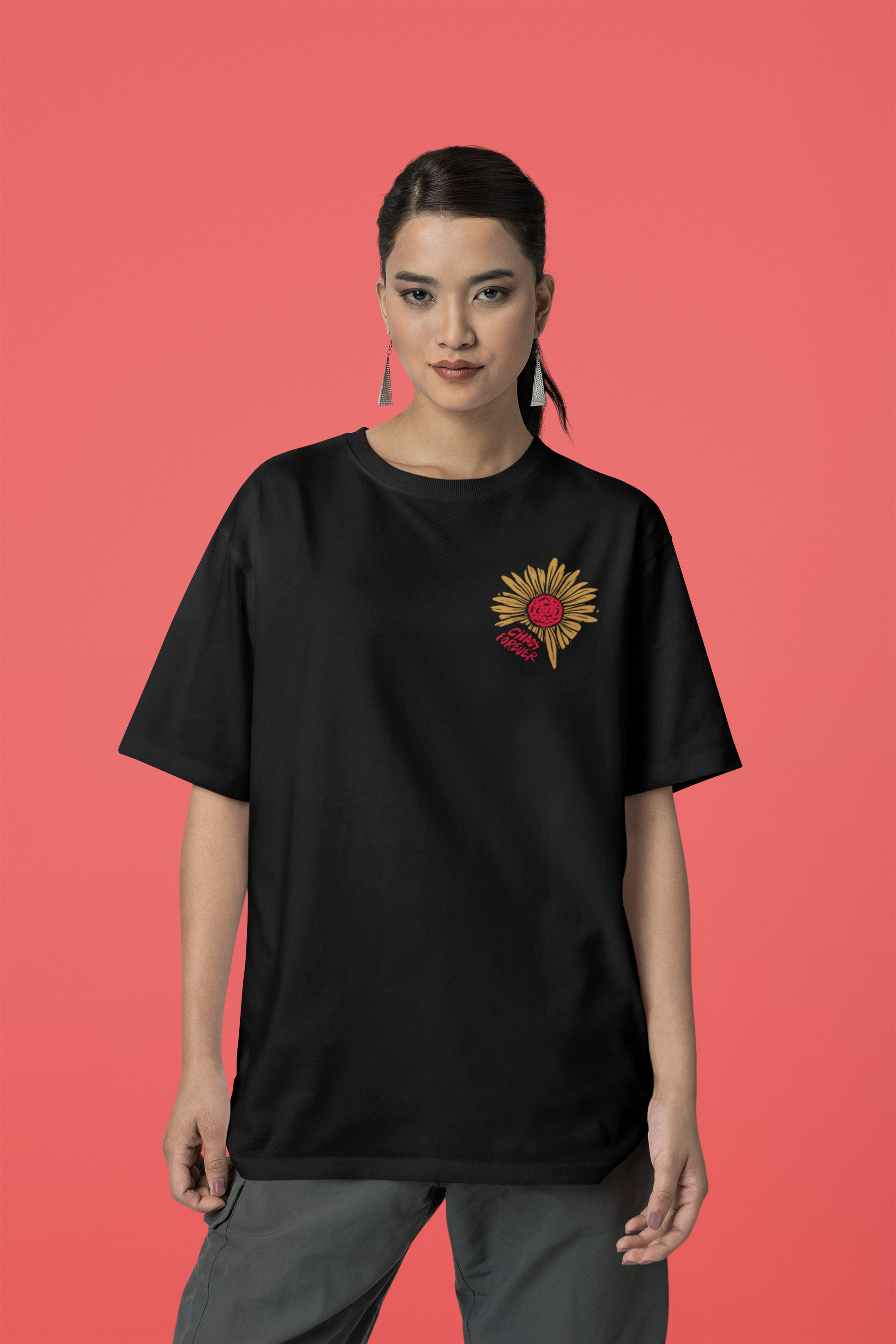 Women's "Chaos" Printed Oversized T-Shirt | Available in 3 Colors