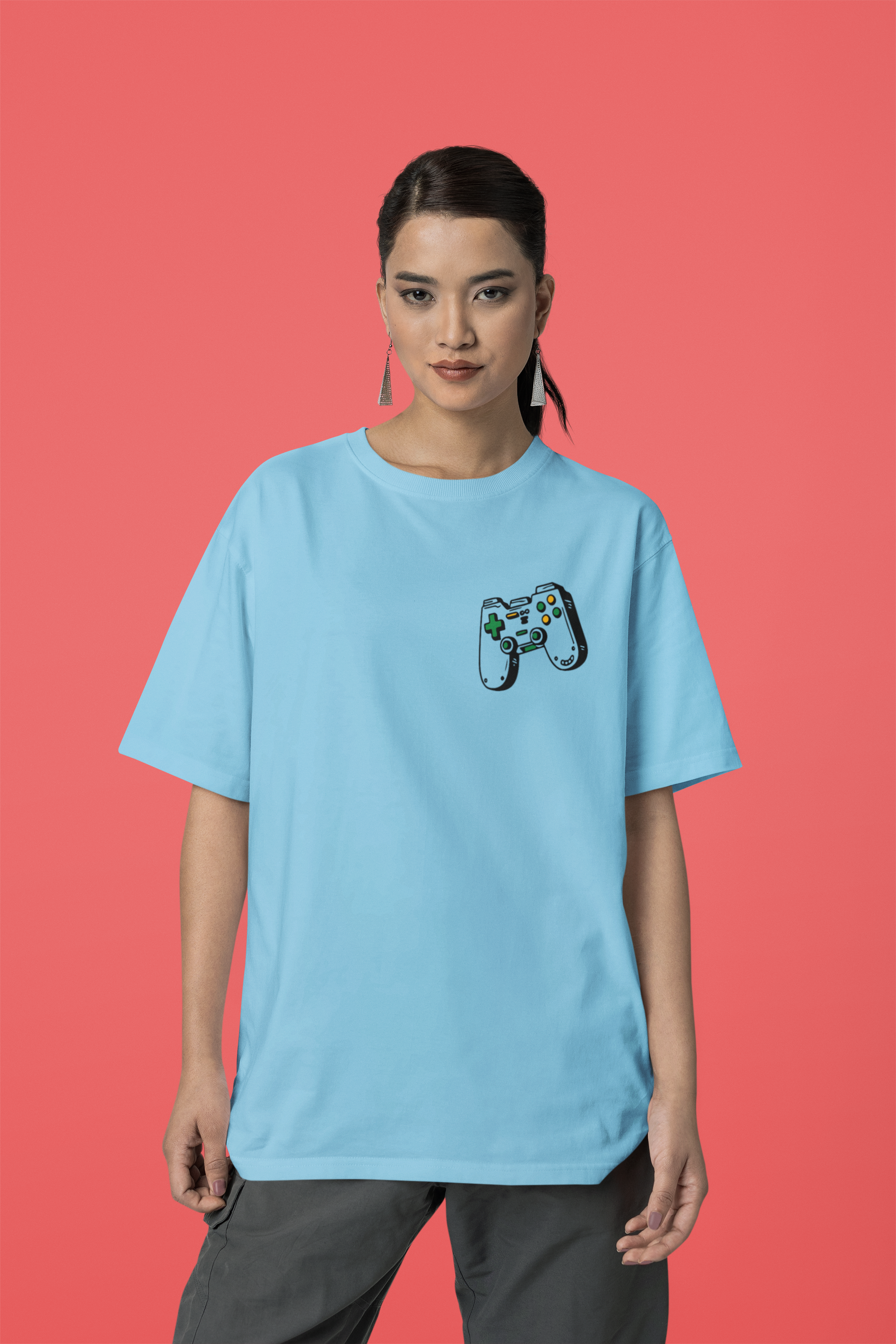 Women's "Tap Tap Gaming" Printed Oversized T-shirt | Available in 2 Colors
