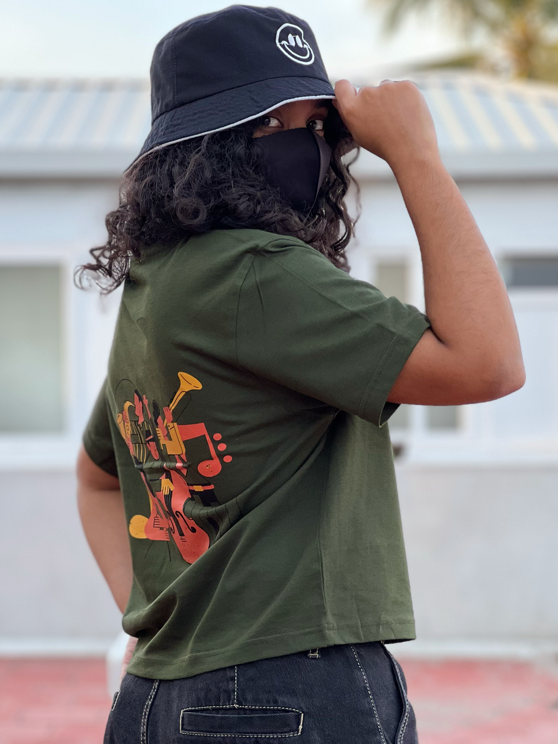Women's "Jazz Band" Printed Boxy T-Shirt | Available in 4 Colors