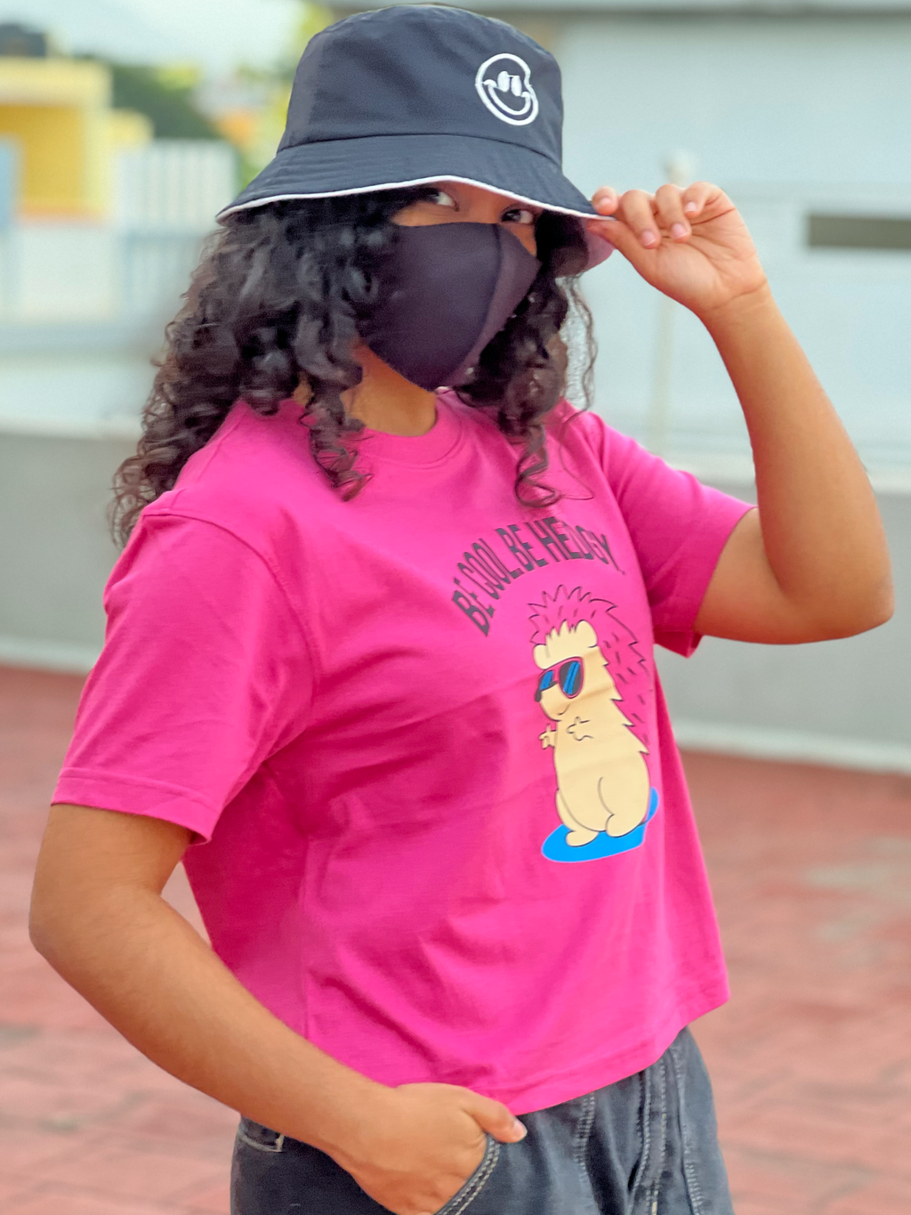 Women's "Be Hedgy" Printed Boxy T-Shirt