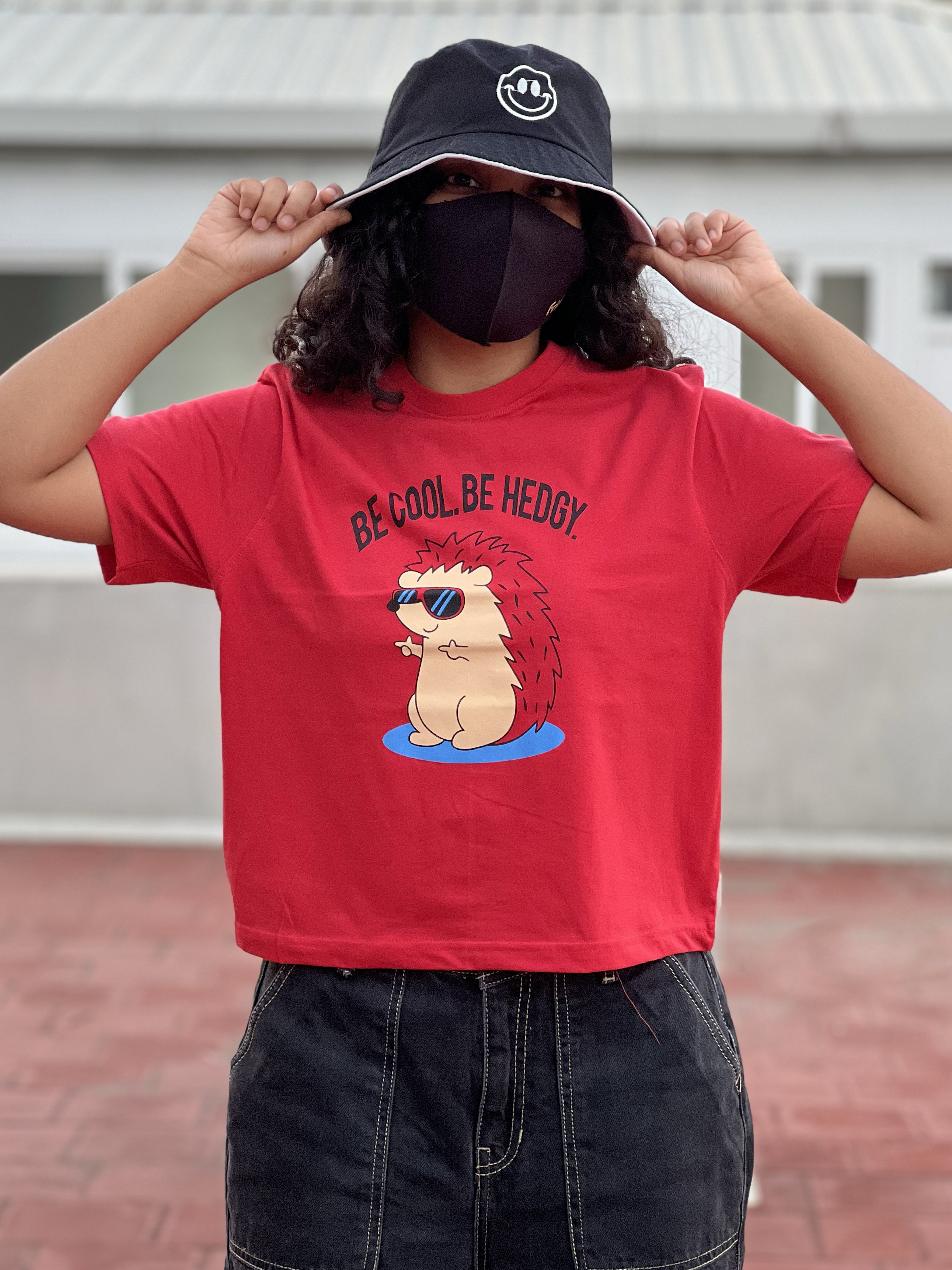 Women's "Be Hedgy" Printed Boxy T-Shirt