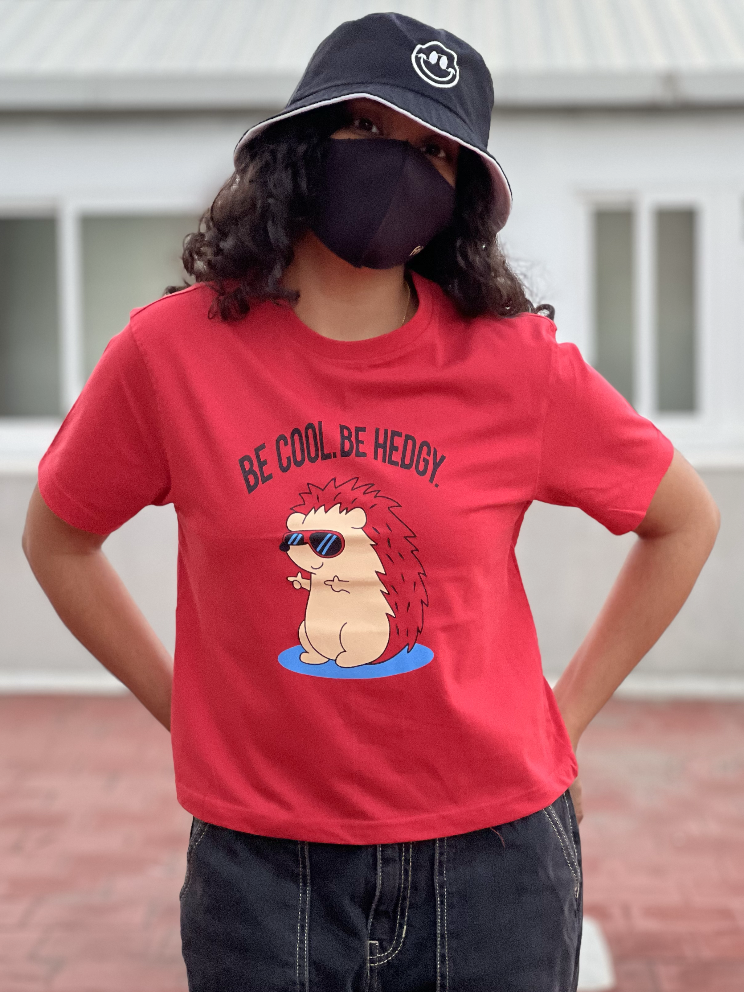Women's "Be Hedgy" Printed Boxy T-Shirt
