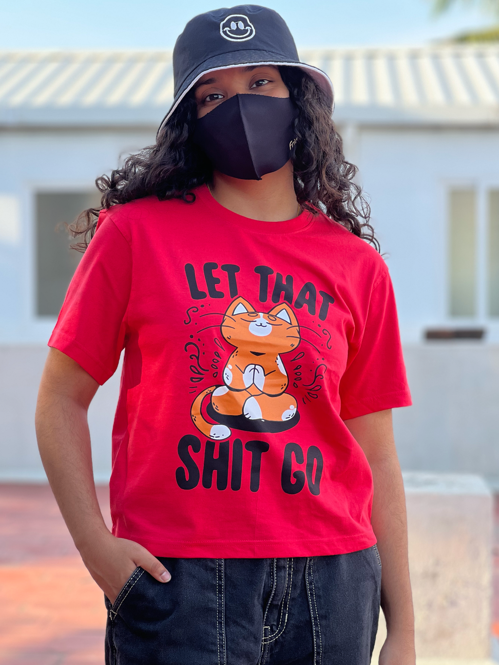 Women's "Let That Shit Go" Printed Boxy T-Shirts | Available in 5 Colors