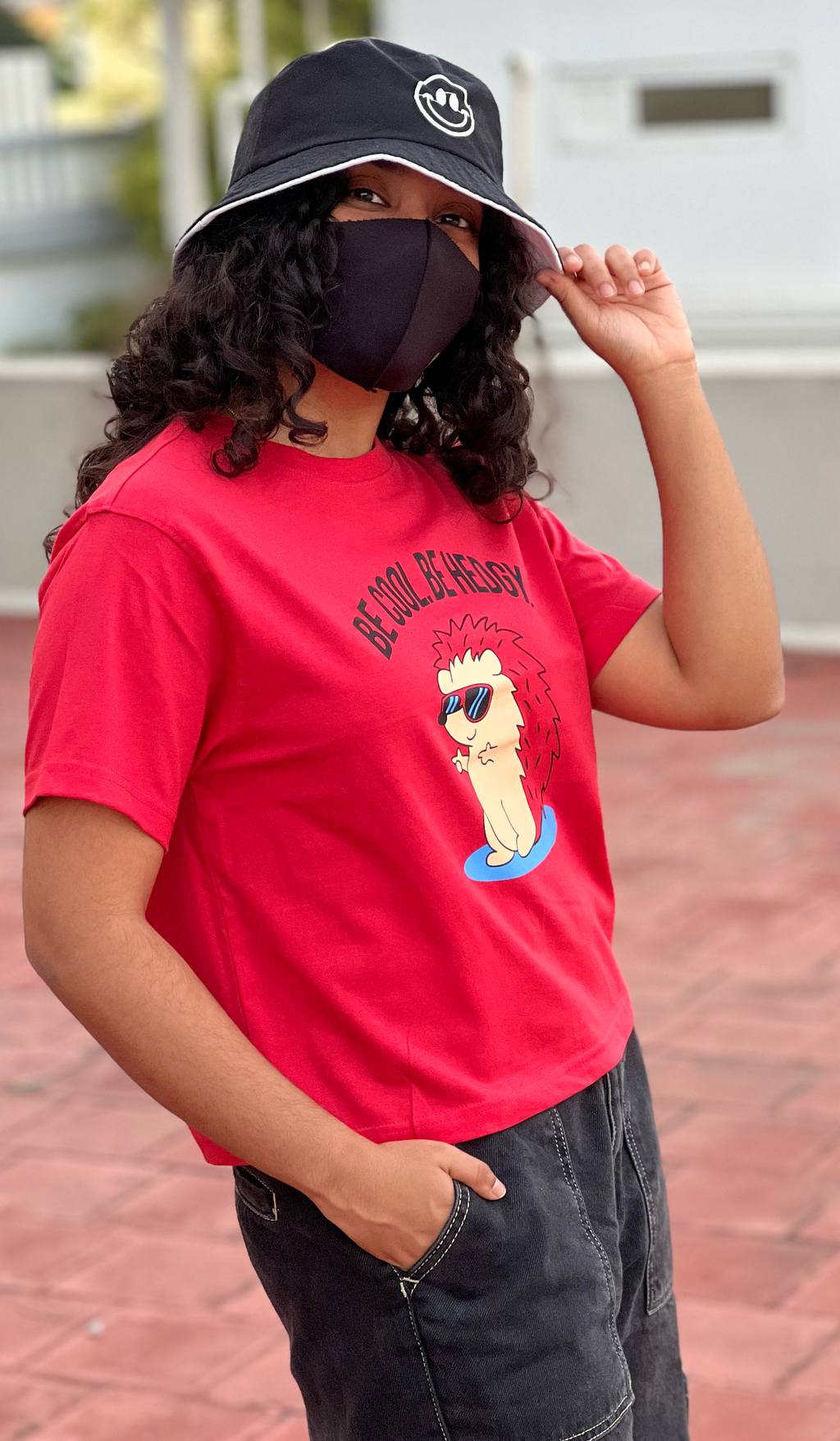 Women's "Be Hedgy" Printed Boxy T-Shirt