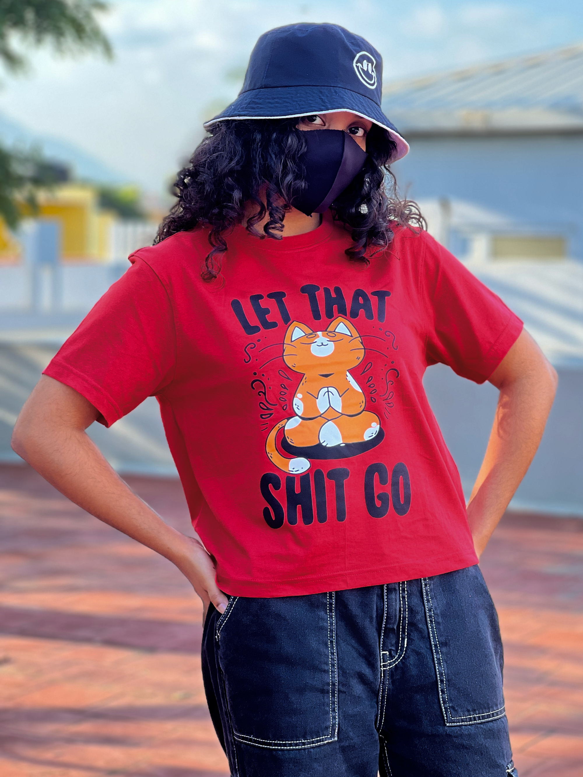 Women's "Let That Shit Go" Printed Boxy T-Shirts | Available in 5 Colors
