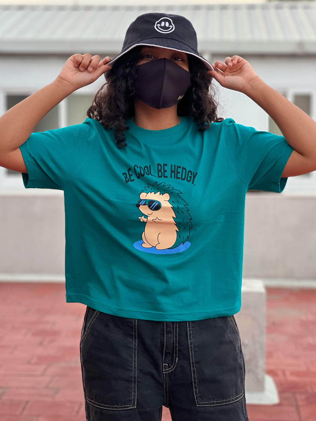 Women's "Be Hedgy" Printed Boxy T-Shirt