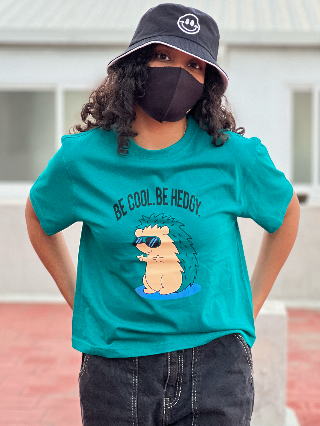 Women's "Be Hedgy" Printed Boxy T-Shirt