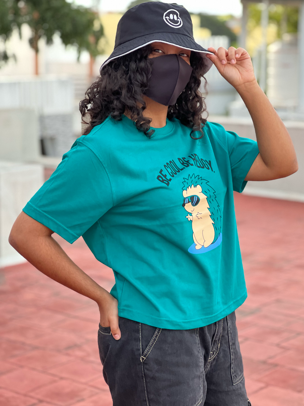 Women's "Be Hedgy" Printed Boxy T-Shirt