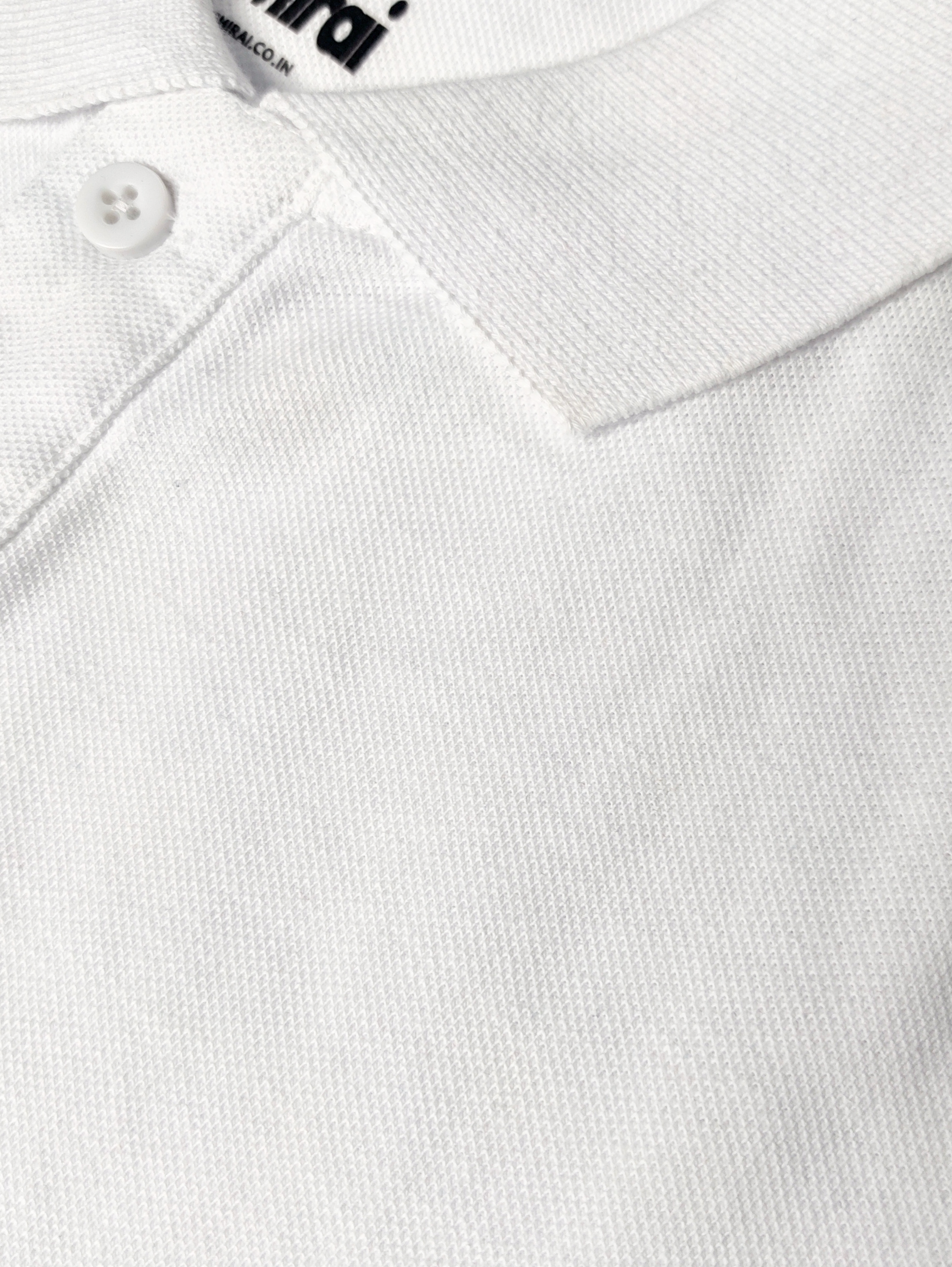 Men's Solid Polo T-Shirt | White | The Mirai